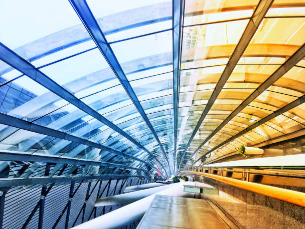 istock Modern glass curtain wall steel structure 1182008374