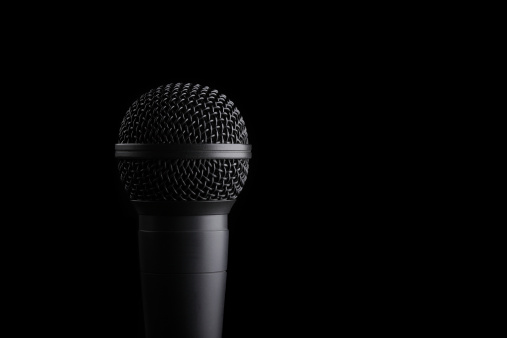 Microphone on studio with dark bacgkround