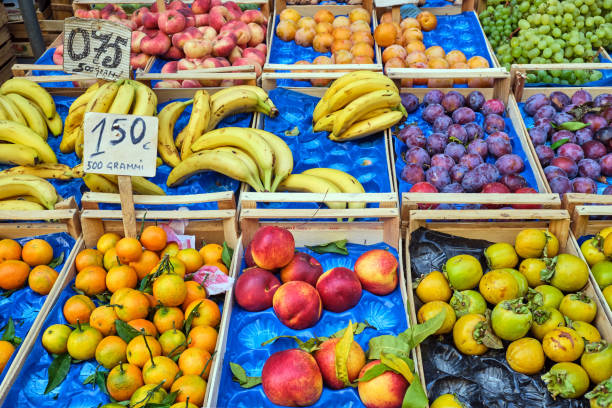 istock Fresh fruits in wooden boxes 1182014446