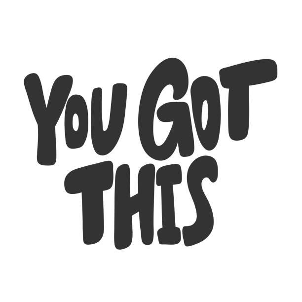 You got this. Vector hand drawn illustration sticker with cartoon lettering. Good as a sticker, video blog cover, social media message, gift cart, t shirt print design. Vector hand drawn illustration design. Bubble pop art comic style poster, t shirt print, post card, video blog cover pics of a letter t in cursive stock illustrations