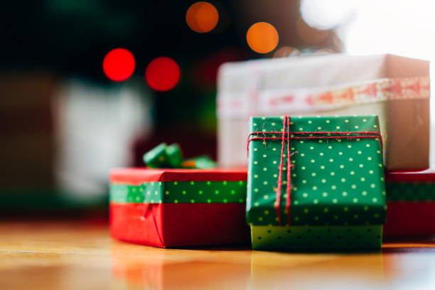 Red and green Christmas gifts