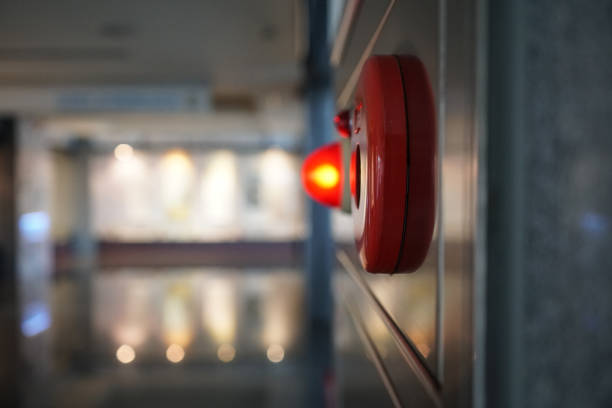 istock Alarm bells and warning lights for avoiding fire. In public areas. 1182017571