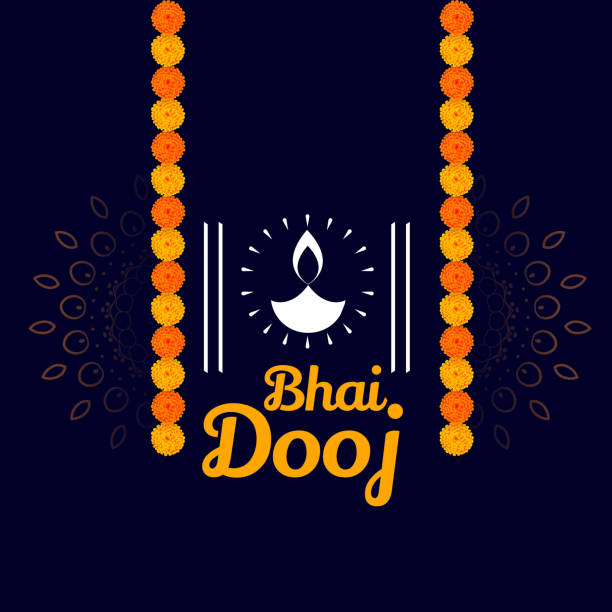 ilustrações de stock, clip art, desenhos animados e ícones de happy bhai dooj wishes background traditional design - 24120