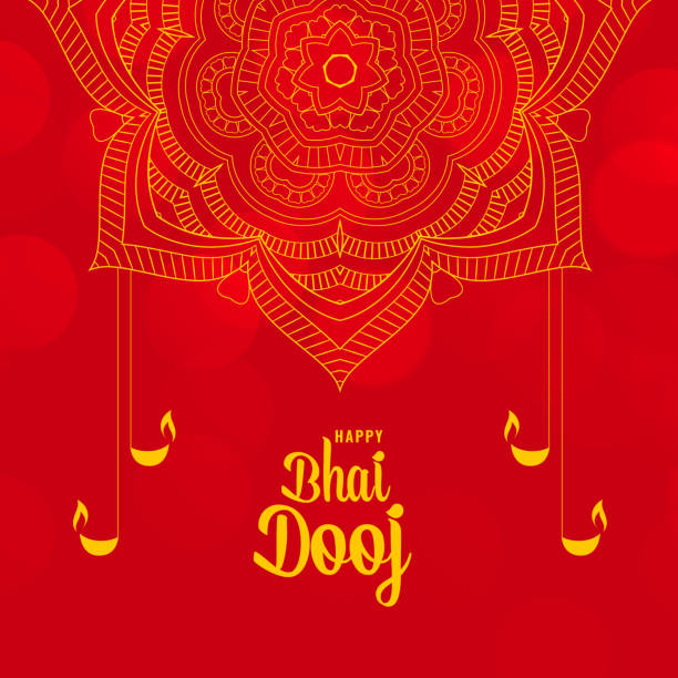 ilustrações de stock, clip art, desenhos animados e ícones de happy bhai dooj festival ceremony decorative background - 24120