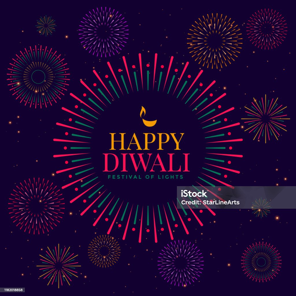 Happy Diwali Celebration Firework Background Festival Design Stock ...