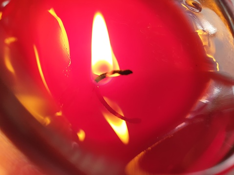 Close up of red candle