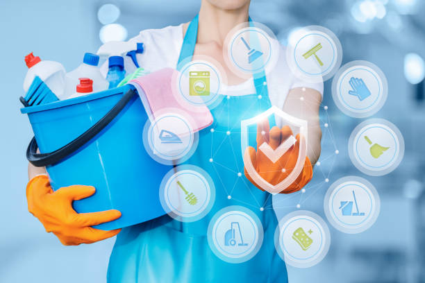 istock Concept of providing quality cleaning services. 1182027693