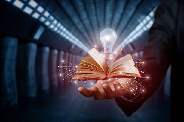 istock The concept of idea from the source of knowledge. 1182027700