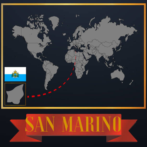 istock San Marino solid country outline silhouette, realistic globe world map template, atlas for infographic, vector illustration, isolated object, background, national flag. countries set 1182028720