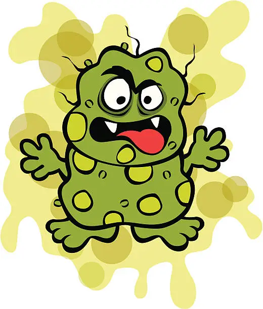 Vector illustration of Nasty Germ Microbe