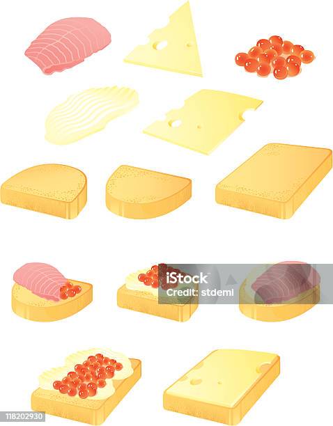Appetithäppchen Stock Vektor Art und mehr Bilder von Brotsorte - Brotsorte, Butter, Farbbild