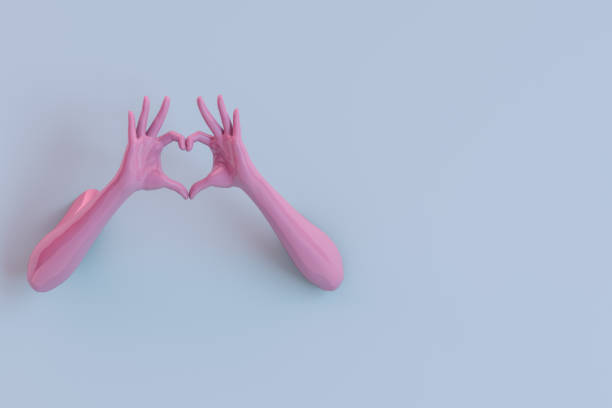 istock 3D Hand Gesture, Female Mannequin, Heart Shape 1182030991