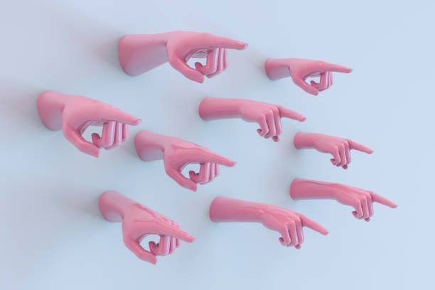 istock 3D Hand Gesture, Female Mannequin, Pointing Up 1182031346