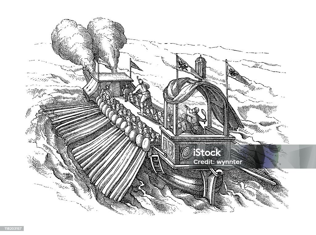 16 ème siècle italien Galley Fires son Forecastle armes - Illustration de Style du XVIème siècle libre de droits