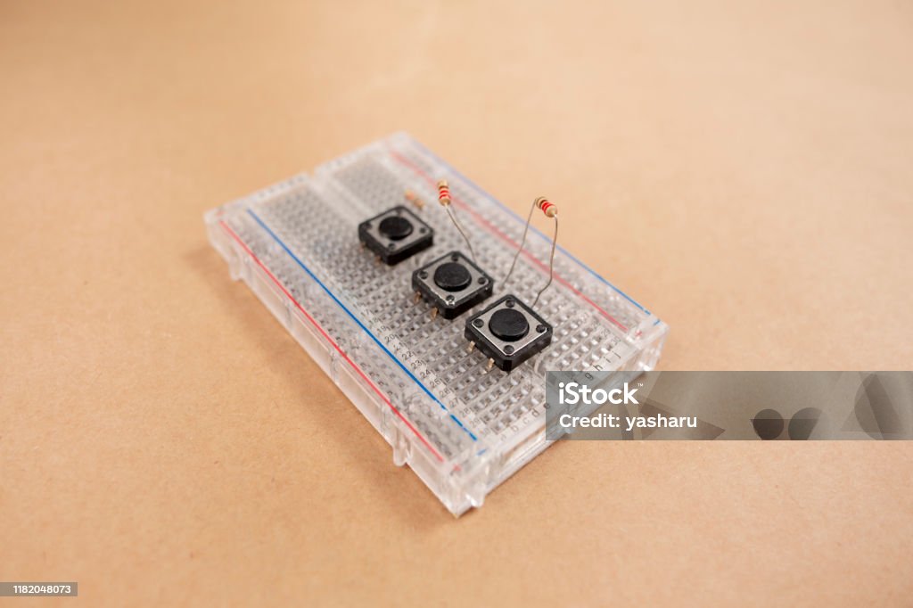 Push Button Software Image Diy Maker Opensource Hardware And Software Breadboard Push Button Stock ...