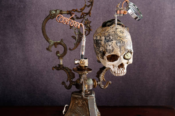 istock Steampunk tattoo skull Halloween 1182053068