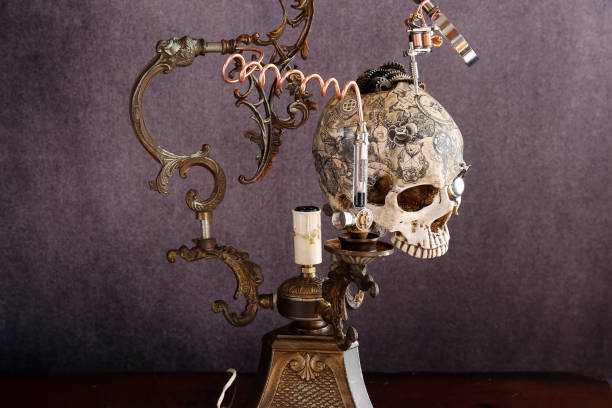 istock Steampunk tattoo skull Halloween 1182053369