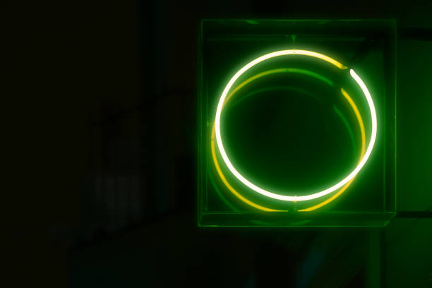Defocussed bright green light background