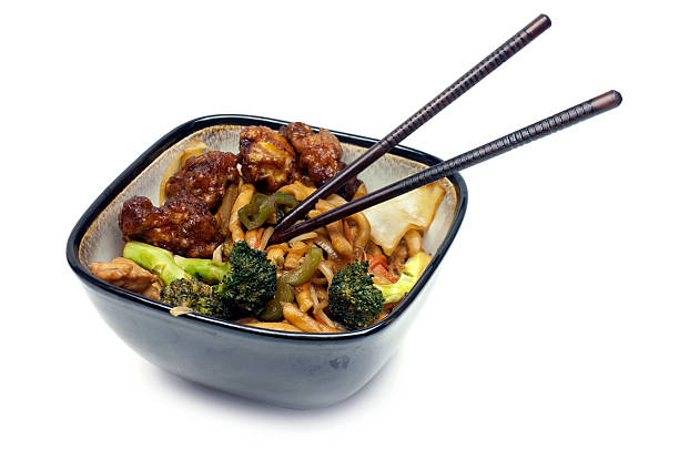 上海麺&一般タオチキン - general tao chicken ストックフォトと画像