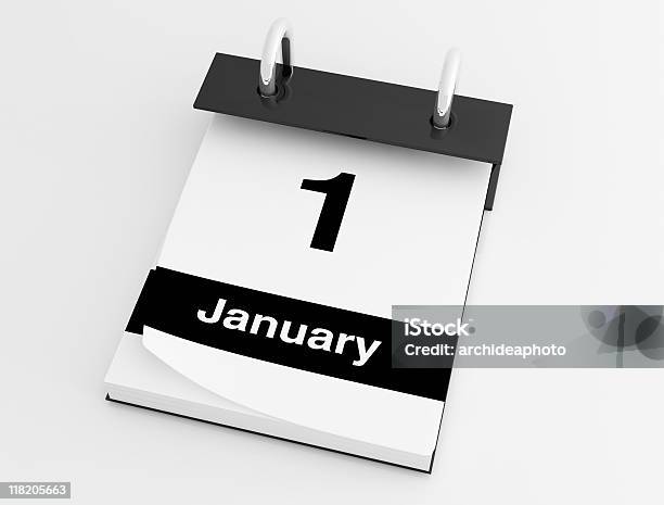 Primo Gennaio Calendario Desktop - Fotografie stock e altre immagini di Acciaio - Acciaio, Bianco, Calendario