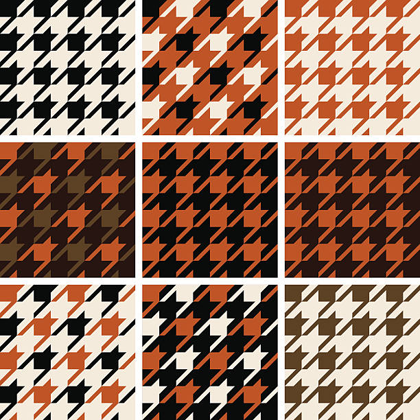 하운드스투스 dude (원활한 - houndstooth pattern geometric shape textile stock illustrations