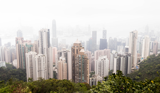 Landscape of Victoria peak highest can see view of the victoria Habour