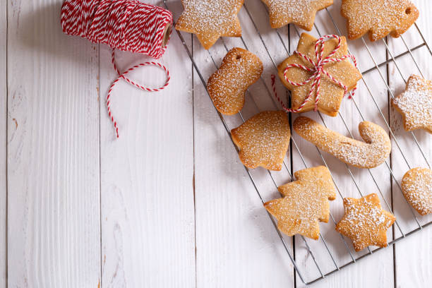 istock Home made Christmas shortbread or gingerbread cookies 1182065703