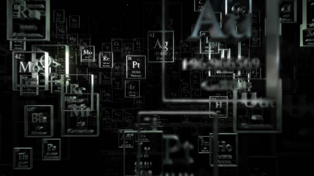 istock Periodicacle table of elements. Mendeleev`s table fragment. Metal material. 1182069637