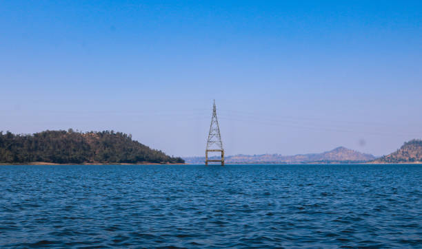 Panoramic view of dudhani lake, India stock photo