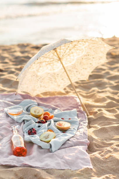 istock Beautiful summer picnic on the beach. 1182073141