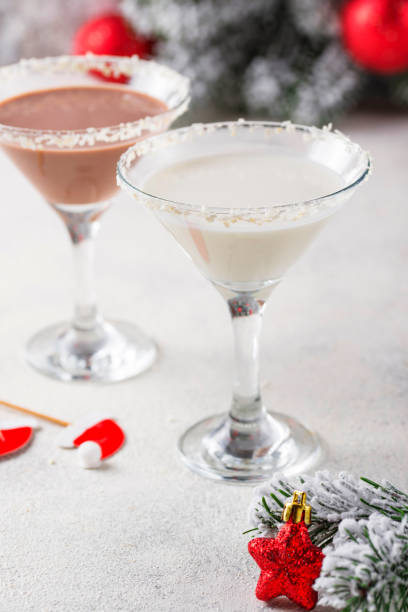 istock Christmas chocolate snowflake martini cocktail 1182074555