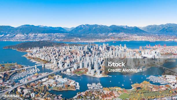 Downtown Aerial View Stock Photo - Download Image Now - Canada, Aerial View, City