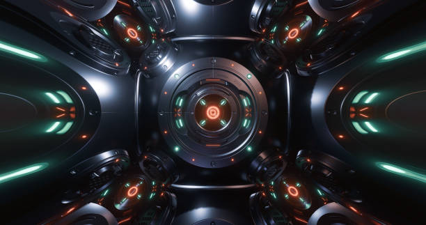 istock Abstract concept of sci-fi sphere cyborg robot 1182087935