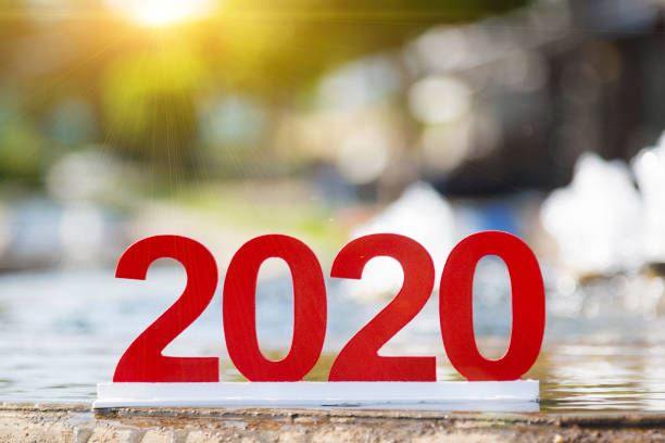 istock Digit 2020 at the city fountain. 1182092187