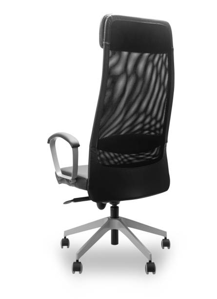 istock Black office chair isolated on white background with clipping path 1182094143