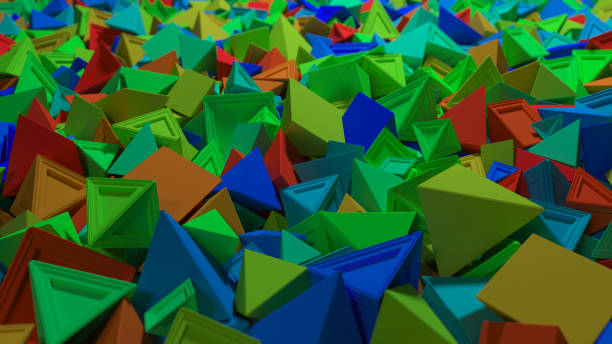 istock 3d rendering background with geometry shapes dropped on the floor 1182098851