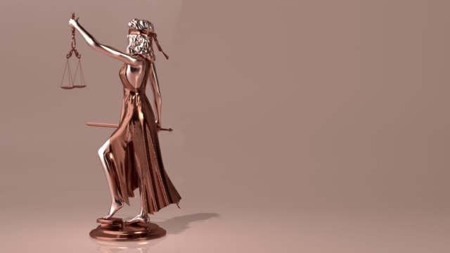Statue of Justice, Themis, Femida with scales and a sword in his hands. 3d render.