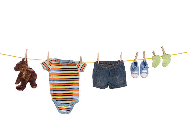 istock Baby clothing hanging on clothesline 118210755