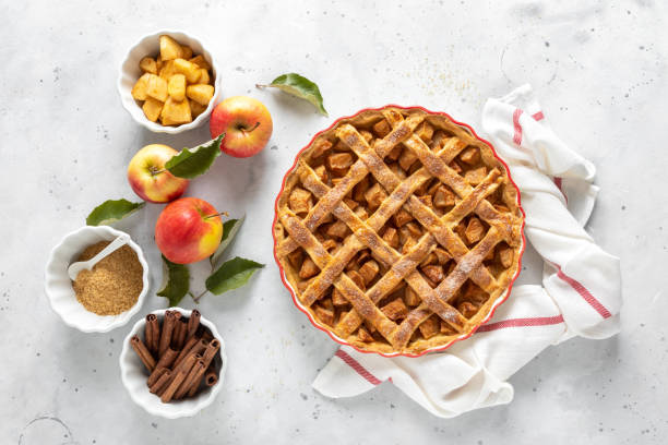 istock Apple pie. Traditional american apple pie with fresh apples and cinnamon 1182117218