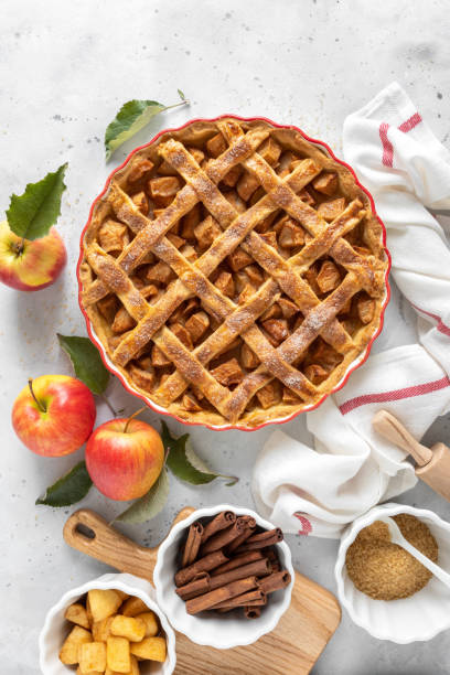 istock Apple pie. Traditional american apple pie with fresh apples and cinnamon 1182117251