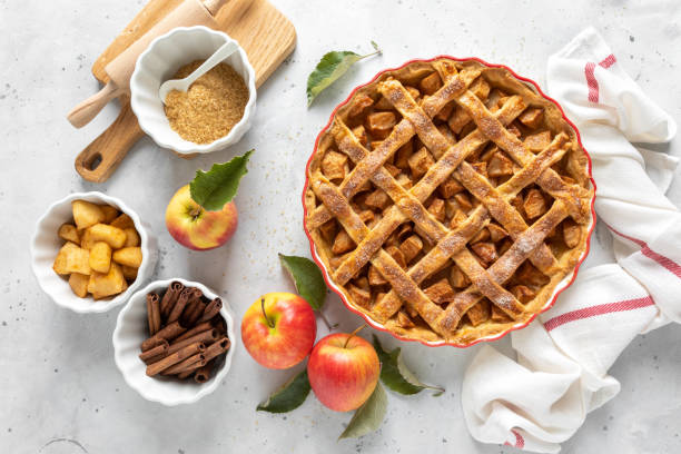 istock Apple pie. Traditional american apple pie with fresh apples and cinnamon 1182117332