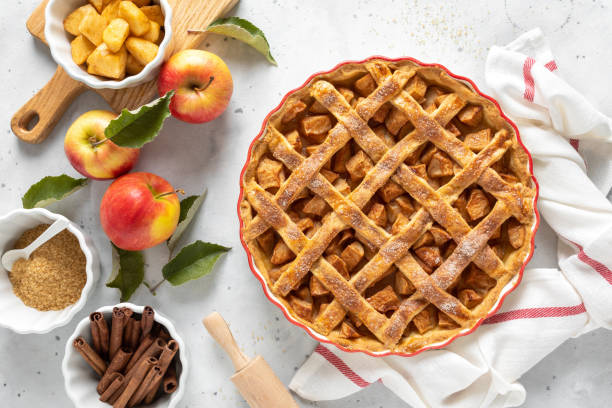 istock Apple pie. Traditional american apple pie with fresh apples and cinnamon 1182117577