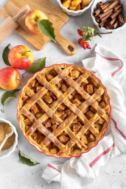 istock Apple pie. Traditional american apple pie with fresh apples and cinnamon 1182117594