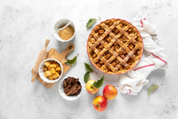 istock Apple pie. Traditional american apple pie with fresh apples and cinnamon 1182117671