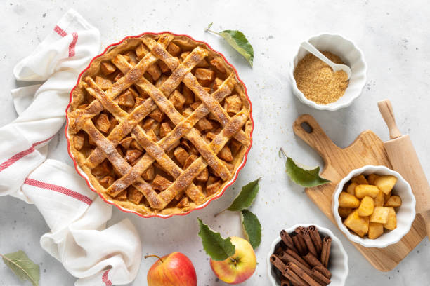 istock Apple pie. Traditional american apple pie with fresh apples and cinnamon 1182117679