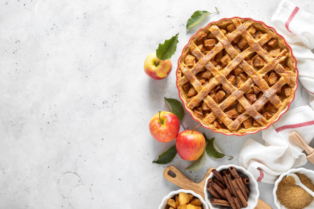 istock Apple pie. Traditional american apple pie with fresh apples and cinnamon 1182118300