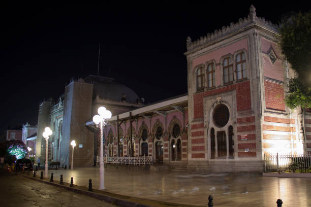 istock Sirkeci railway station, building. The building was pulled from the right. Night scene long exposure. Restoring. 1182121203