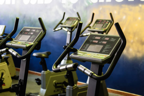 Group of gym bikes