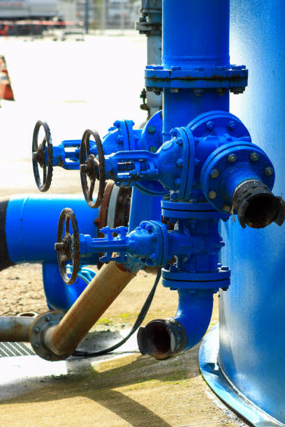 istock Pipe and industrial tap in a factory. 1182126819