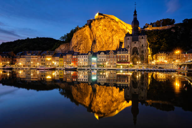 istock Night view of Dinant town, Belgium 1182129429